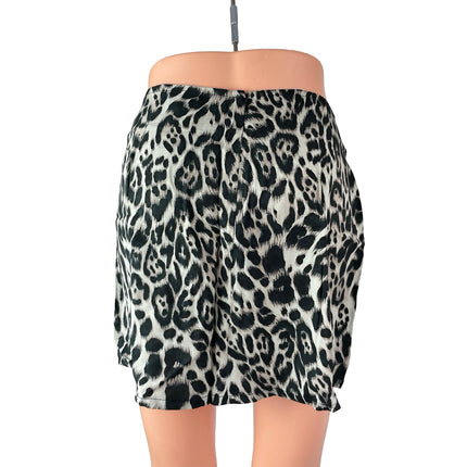 Motel Sheny Women's Animal Print High Rise Slit Mini Pencil Bodycon Skirt Sz XS