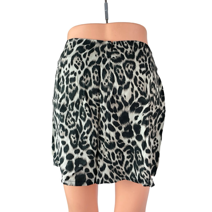 Motel Sheny Women's Animal Print High Rise Slit Mini Pencil Bodycon Skirt Sz XS