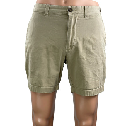 J. Crew Men's Blue Beige High Waisted Casual Straight Chino Khaki Shorts Size 30