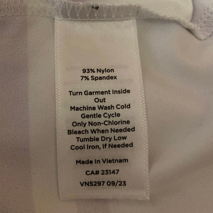 Talbots Women's White Purple Striped Square Neck Short Sleeve Blouse Top Size XL