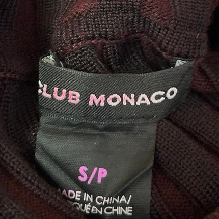 Club Monaco Purple Rib Knit Long Sleeve High Neck Mini Bodycon Sweater Dress S