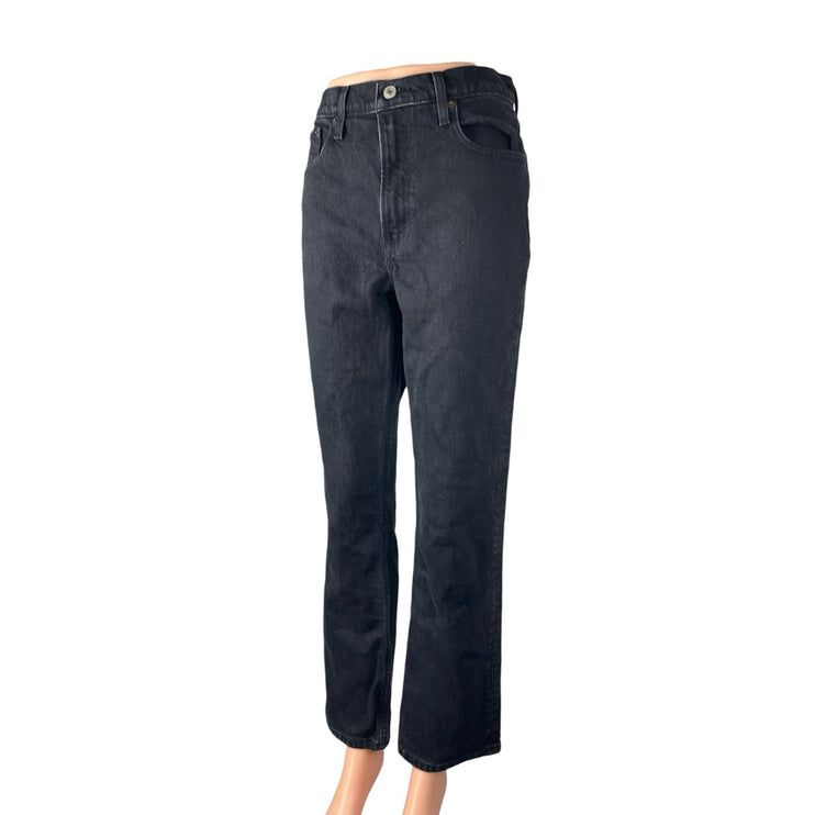 Abercrombie & Fitch Women's Black Ultra High Rise Straight Denim Jeans Pants 2