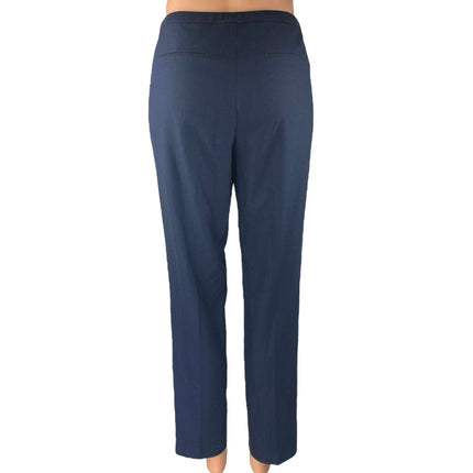 T Tahari Women's Navy Blue Mid Rise Tapered Leg Trousers Dress Pants Size 4