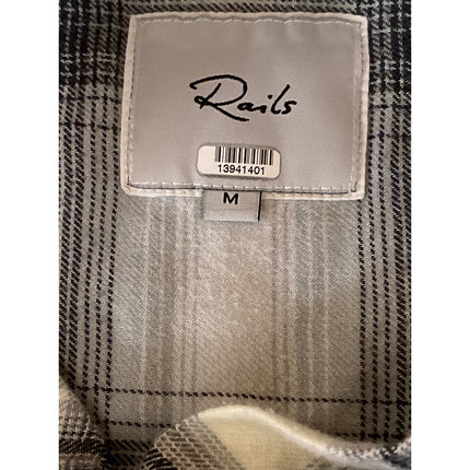 Rails Ronin Mixed Plaid Flannel Collared Long Sleeve Button Down Shirt Top Sz M