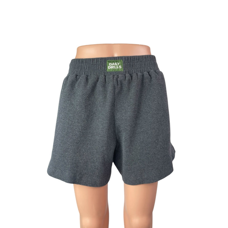 Daily Drills Womens Gray Pull On High Rise Workout Athletic Mini Shorts Size M/L