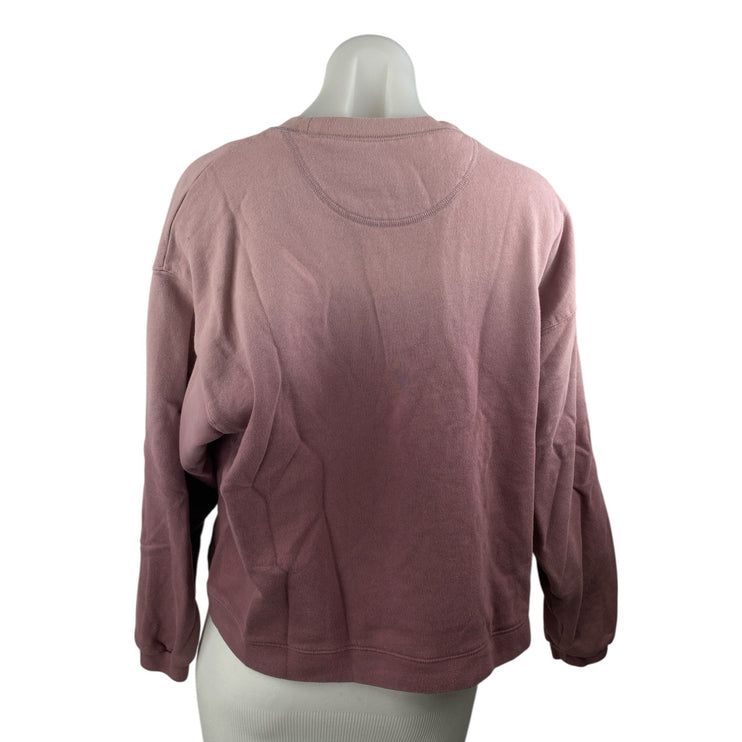 Madewell Women's Pink Crew Neck Long Sleeve Basic Sweater Sweatshirt Top Size M