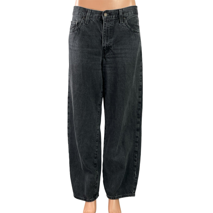 Levi's Baggy Dad Womens Black High Waist Relaxed Wide Leg Denim Jeans Pants 28