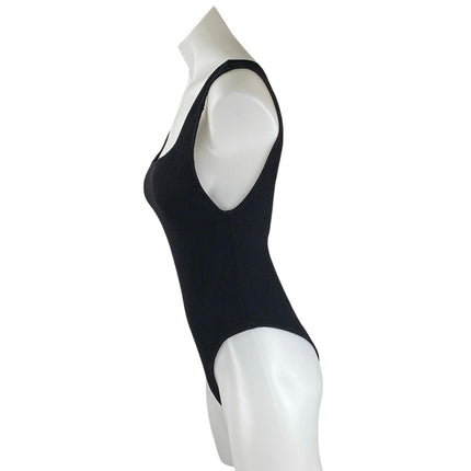 Zara Women's Black Sleeveless Square Neck Open Back Tank Bodysuit Top Size S