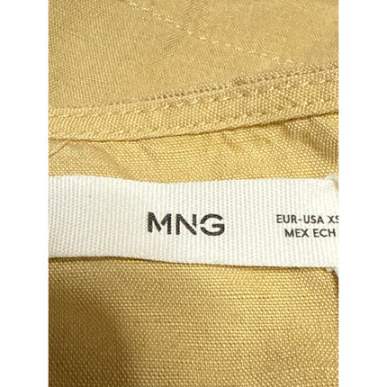NEW MNG Mango Yellow Sleeveless Halter Tie Knot Open Back Vest Crop Top Size XS