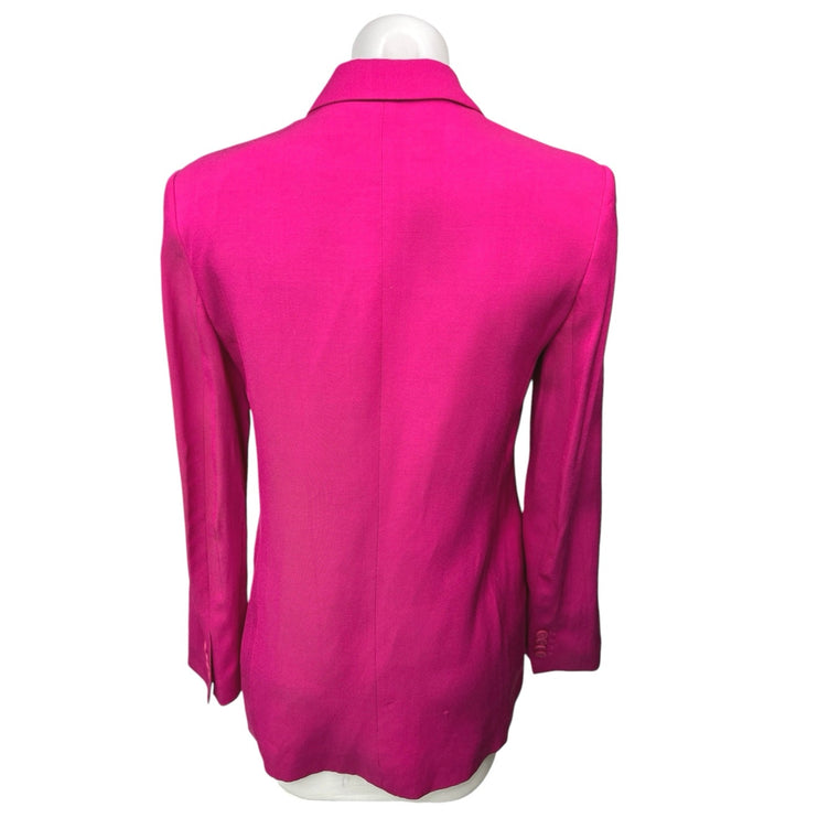 Zara Women's Fuchsia Pink Double Breasted Notch Collar Blazer Coat Jacket Sz XS