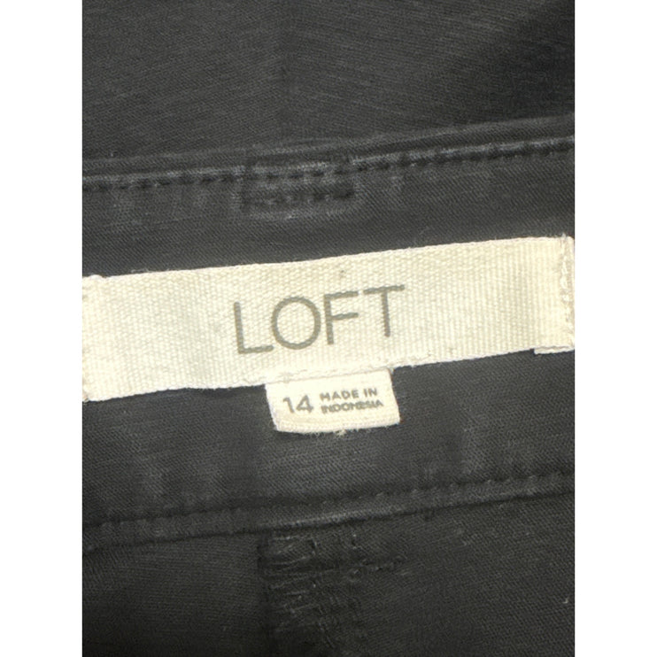 Ann Taylor LOFT The Riviera Slim Black Relaxed Straight Crop Trousers Pants 14