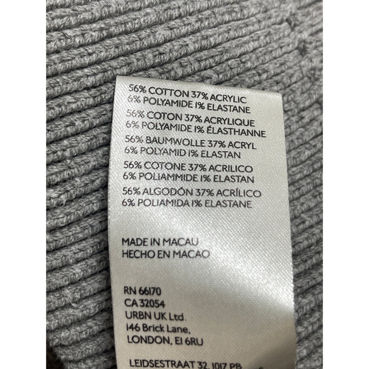 Free People Women's Gray Ribbed Knit Dolman Long Sleeve Crop Sweater Top Size S