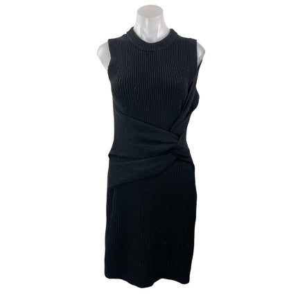 3.1 Phillip Lim Black Sleeveless Draped Wool Twist Front Tank Sweater Dress S
