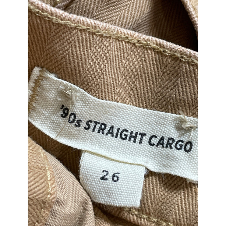 Madewell 90s Straight Cargo Womens Tan Khaki Utility High Rise Trousers Pants 26