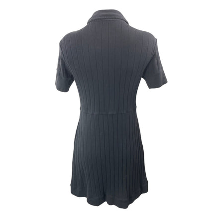 Free People Fp Beach New Afternoon Black Ribbed Knit Button Down Shirt Dress XS