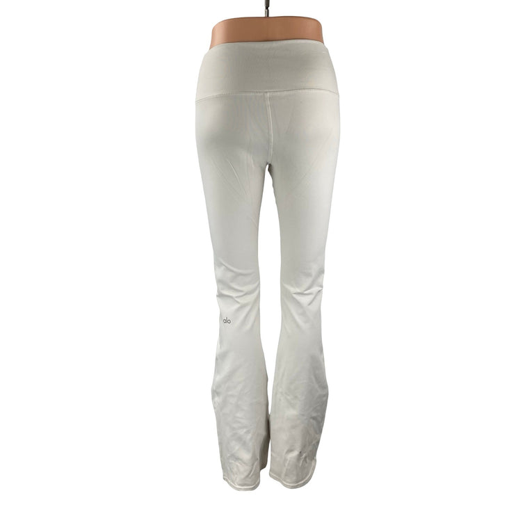 Alo Women's White High Rise Flare Yoga Gym Athletic Activewear Leggings Pants S