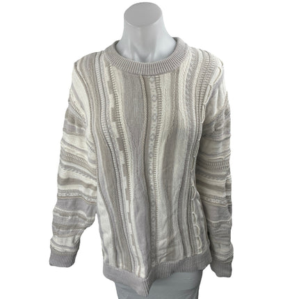 Abercrombie & Fitch Beige Striped Long Sleeve Crew Neck Sweater Top Size L