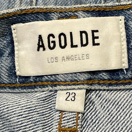 AGOLDE Womens Blue Light Wash High Waisted Cropped Straight Denim Jeans Pants 23