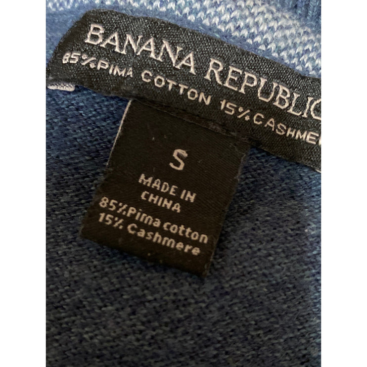 Banana Republic Men's Blue Cashmere Long Sleeve V Neck Sweater Sweatshirt Top S