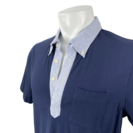 Brooks Brothers Vintage Oxford Men's Blue Collared Short Sleeve Polo Shirt Top L