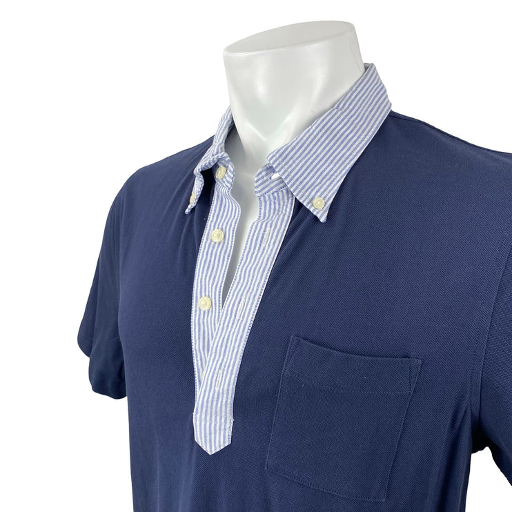 Brooks Brothers Vintage Oxford Men's Blue Collared Short Sleeve Polo Shirt Top L