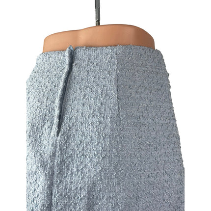 H&M Women Blue Tweed Textured Faux Pocket High Waist A Line Mini Skirt Size 4