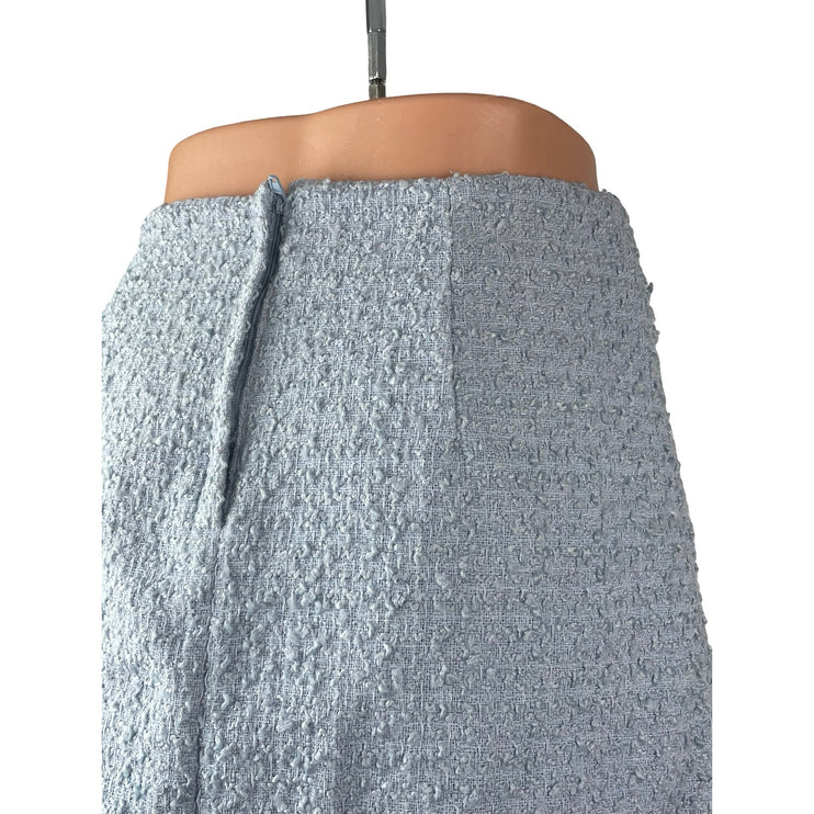 H&M Women Blue Tweed Textured Faux Pocket High Waist A Line Mini Skirt Size 4