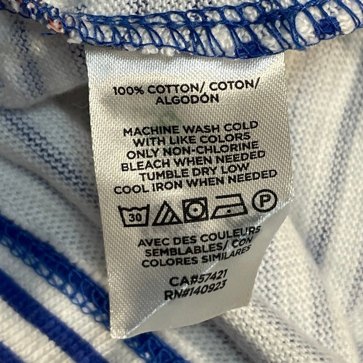 NEW Ann Taylor LOFT Blue Striped Lobster Print Sleeveless Blouse Tank Top Size L