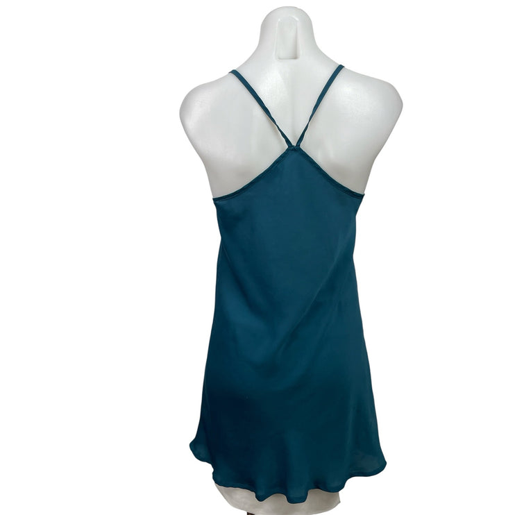 Sparkle & Fade Women's Blue Sleeveless Satin Cami Camisole Mini Slip Dress Sz S