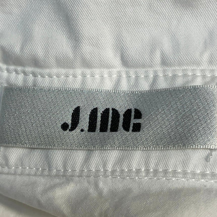 J.Ing White Short Puff Sleeve Collared Button Down A Line Mini Shirt Dress XS