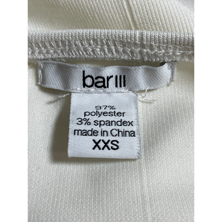 Bar III Women's White Ribbed Off Shoulder Long Bell Sleeve Crop Blouse Top XXS