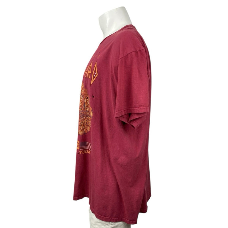 Def Leppard Pyromania 1983 Men's Red Short Sleeve Rock Band Tour T-Shirt Top S/M