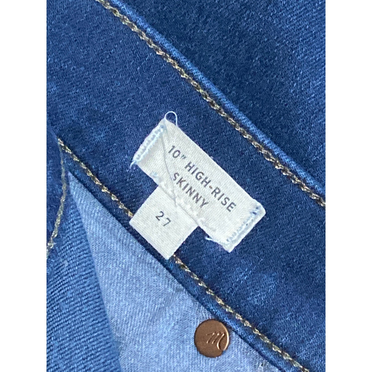 Madewell Women's Blue Dark Wash 10" High Rise Skinny Leg Denim Jeans Pants Sz 27