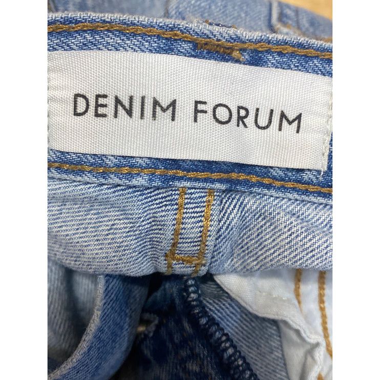 Denim Forum The Joni Women's Light Blue High Rise Loose Straight Jeans Pants 25