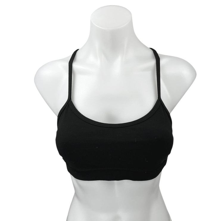 Lululemon Flow Y Black Scoop Neck Spaghetti Racerback Sports Bra Tank Top Size 2