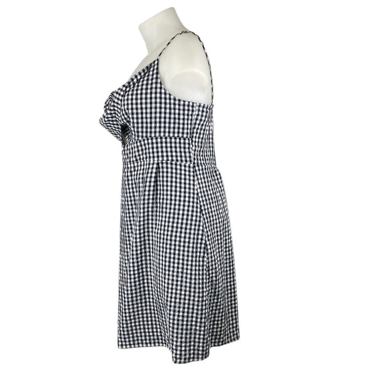 LOFT Womens Black White Checkered Sleeveless Cami Camisole Mini A-line Dress 18