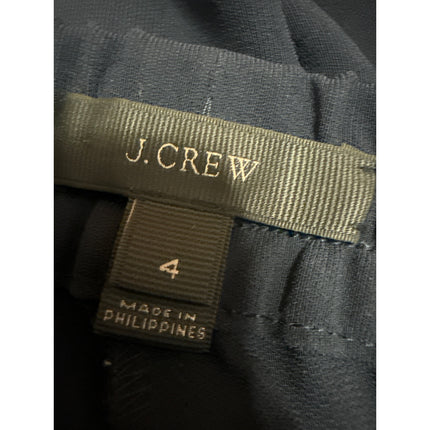 J.Crew Women's Blue White Straight Tapered Leg High Rise Trousers Track Pants 4