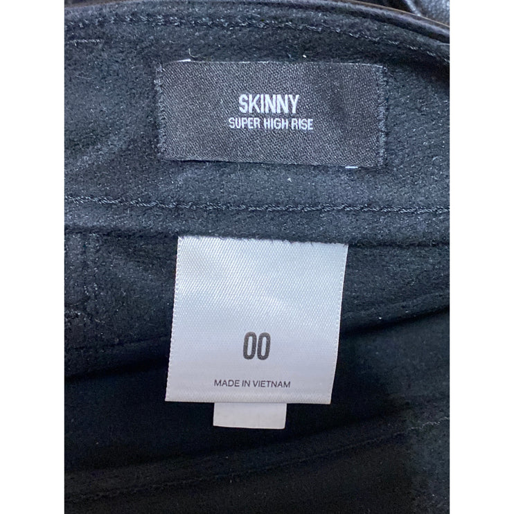 Express Women's Black Faux Vegan Leather High Rise Skinny Trousers Pants Size 0