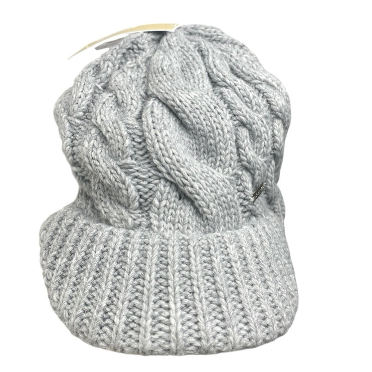 NEW Michael Kors Women's Gray Cable Knit Snow Beanie Peak Cap Hat One Size