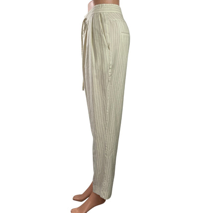 Derek Lam 10 Crosby Women's Cream Wool Striped High Rise Trousers Pants Size 4