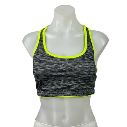 Everlast Womens Black Neon Trim Sleeveless Racerback Sports Bra Crop Tank Top M