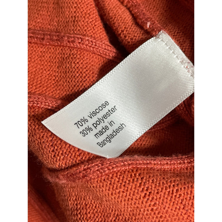 Lane Bryant Women Rust Coral Ribbed Knit Long Sleeve Open Cardigan Sweater 22/24