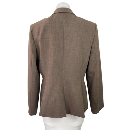 Calvin Klein Brown Long Sleeves Classic Single Button Blazer Coat Jacket Size 12
