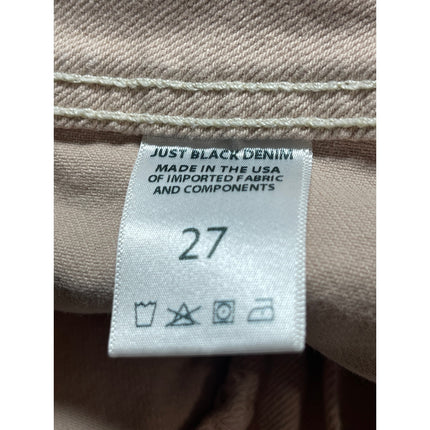 Just Black Denim JBD Womens Beige High Rise Frayed Hem Wide Leg Denim Jeans 27