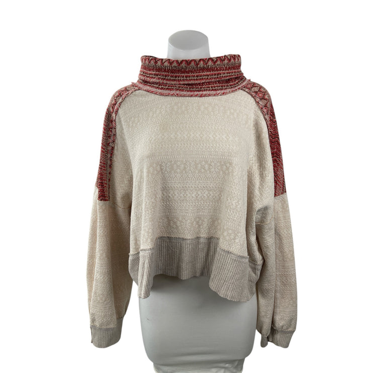Free People We The Free At The Lodge Colorblock Long Sleeve Sweater Top Size L