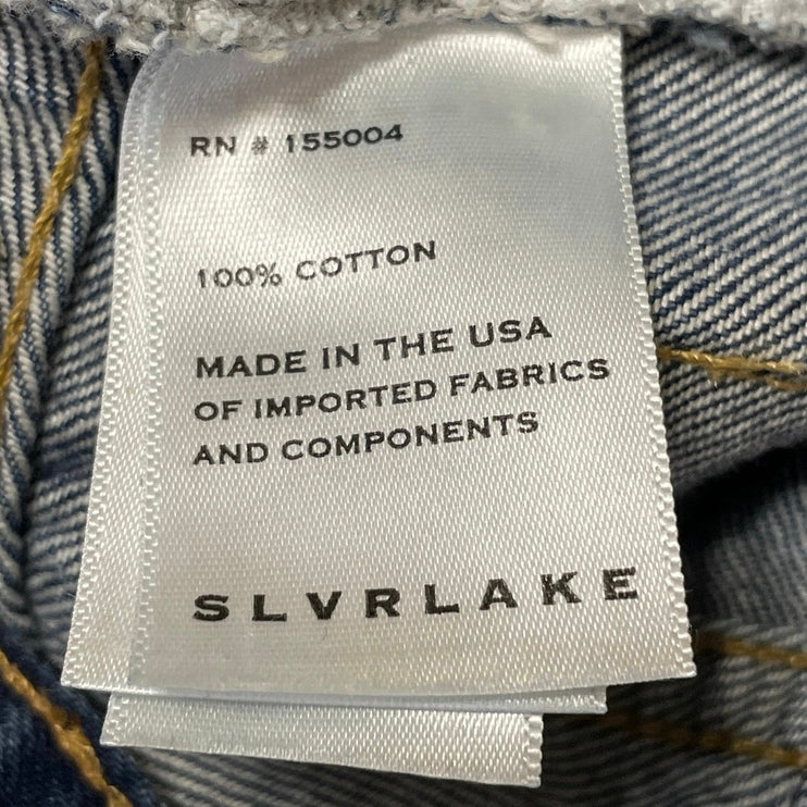 SLVRLAKE Women's Blue High Rise Straight Wide Leg Baggy Denim Jeans Size 30