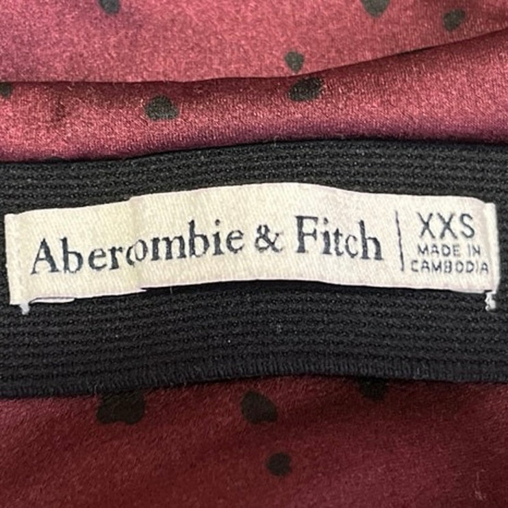 Abercrombie & Fitch Purple Black Dots Silk Satin Mini Slip A-Line Wrap Skirt XXS