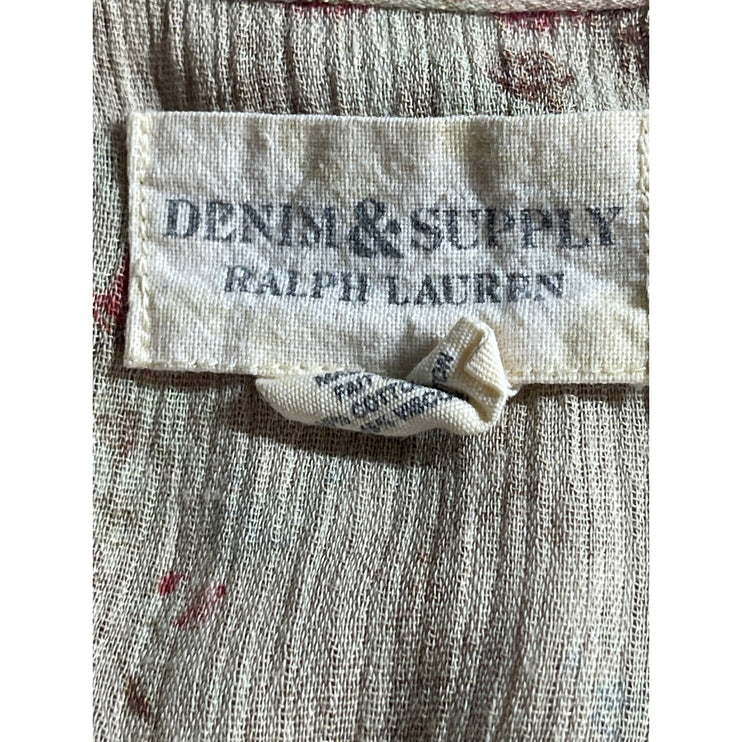 Ralph Lauren Denim & Supply Floral Pleated Long Sleeve Mini A-Line Dress Size XS