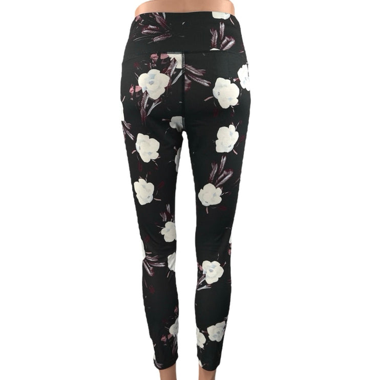 The North Face FD Pro 160 Tight Black Floral Mid Rise Yoga Leggings Pants Size S
