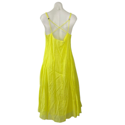 Zara Women's Yellow Sleeveless V-neck Cami Camisole Maxi Tank A-line Dress Sz S